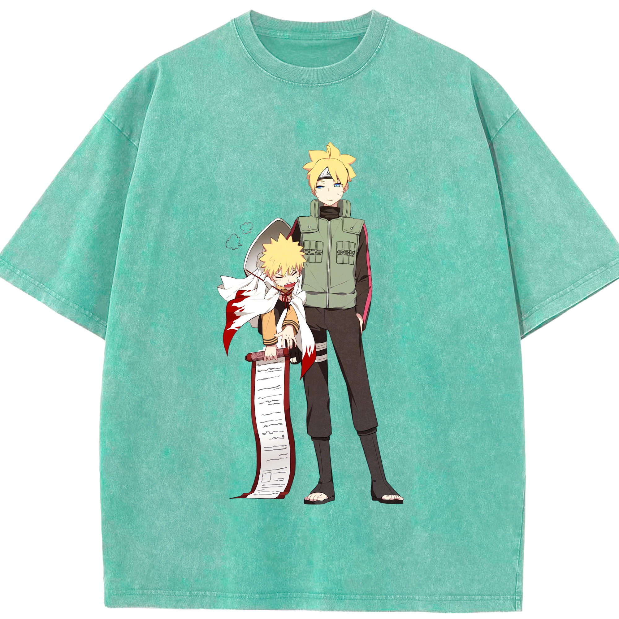 （画像用） NARUTO -ナルト- 波風 ミナト Namikaze Minato 綿100% ヴィンテージ風 半袖Tシャツ（フロントプリント）